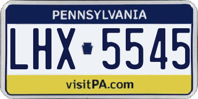 PA license plate LHX5545