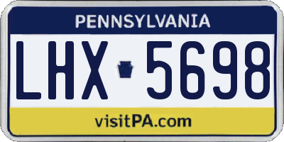 PA license plate LHX5698