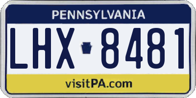 PA license plate LHX8481
