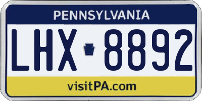 PA license plate LHX8892