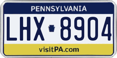 PA license plate LHX8904