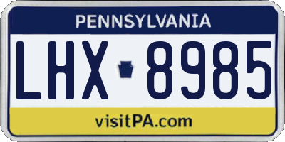 PA license plate LHX8985