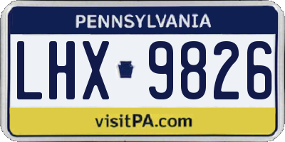 PA license plate LHX9826