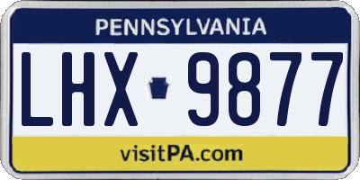PA license plate LHX9877