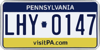 PA license plate LHY0147