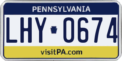 PA license plate LHY0674