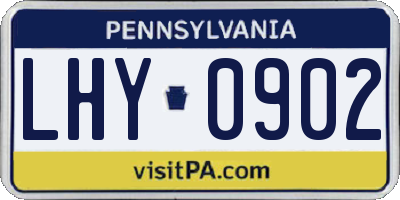 PA license plate LHY0902