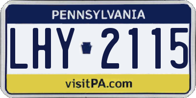 PA license plate LHY2115