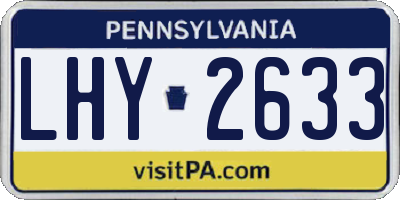 PA license plate LHY2633