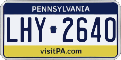 PA license plate LHY2640