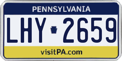 PA license plate LHY2659
