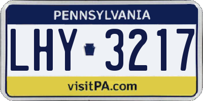 PA license plate LHY3217