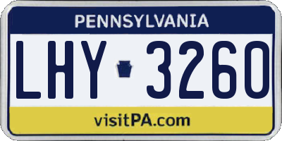 PA license plate LHY3260