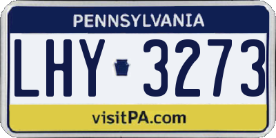 PA license plate LHY3273
