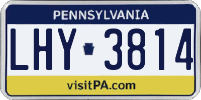 PA license plate LHY3814