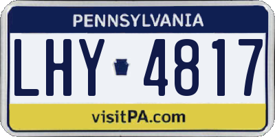PA license plate LHY4817