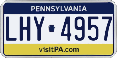 PA license plate LHY4957