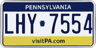 PA license plate LHY7554