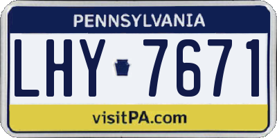 PA license plate LHY7671