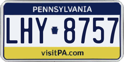 PA license plate LHY8757