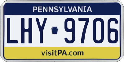 PA license plate LHY9706