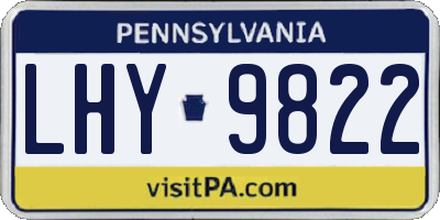 PA license plate LHY9822