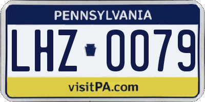 PA license plate LHZ0079