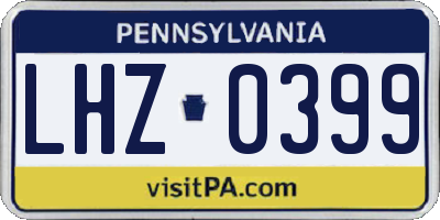 PA license plate LHZ0399
