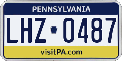 PA license plate LHZ0487