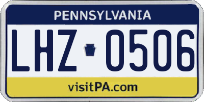 PA license plate LHZ0506