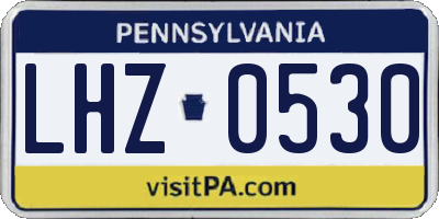 PA license plate LHZ0530