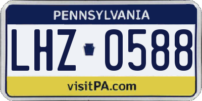 PA license plate LHZ0588