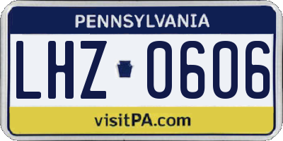 PA license plate LHZ0606