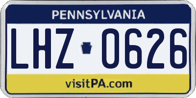 PA license plate LHZ0626