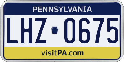 PA license plate LHZ0675