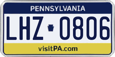 PA license plate LHZ0806