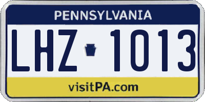 PA license plate LHZ1013