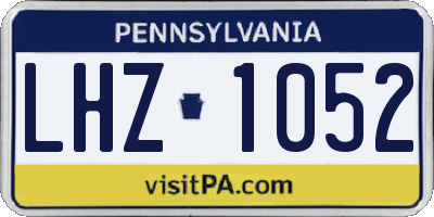 PA license plate LHZ1052