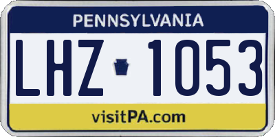 PA license plate LHZ1053