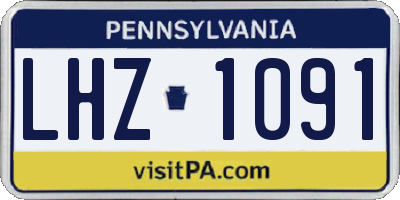 PA license plate LHZ1091