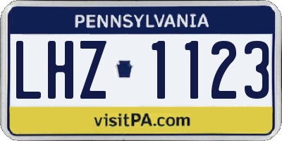 PA license plate LHZ1123