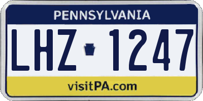 PA license plate LHZ1247