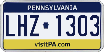 PA license plate LHZ1303