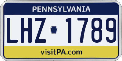 PA license plate LHZ1789