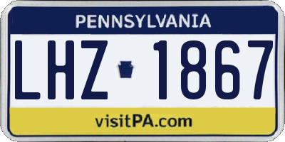 PA license plate LHZ1867