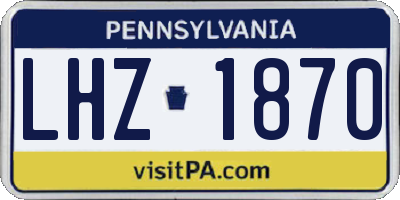 PA license plate LHZ1870