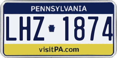 PA license plate LHZ1874