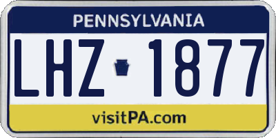 PA license plate LHZ1877