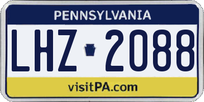 PA license plate LHZ2088