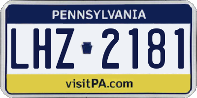 PA license plate LHZ2181